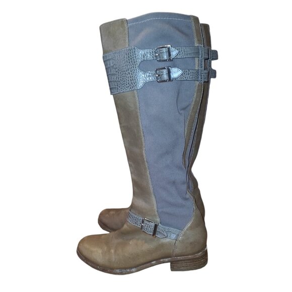 Cole Haan Shoes Cole Haan Two Tone Stretch Knees Boots Leather